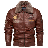 Men's Plus Size PU Motorcycle Suit – Fleece Jacket