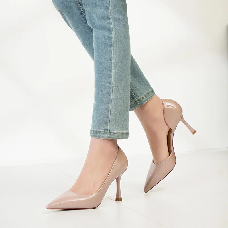 Fashion Women Pumps Patent Leather High Heels