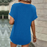 Women Cotton V-Neck Button Shirt