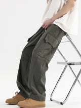 Men Oversize Black Cargo Pants