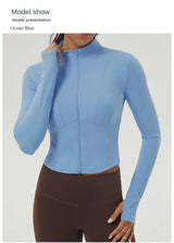 Women Slim Fit Zipper Yoga Top Jacket