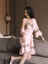 Women Ice Silk Nighty Pajamas