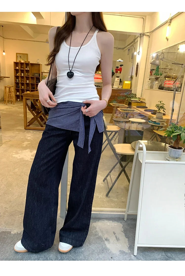 Basic Ribbed O-Neck Camisole Tank Top