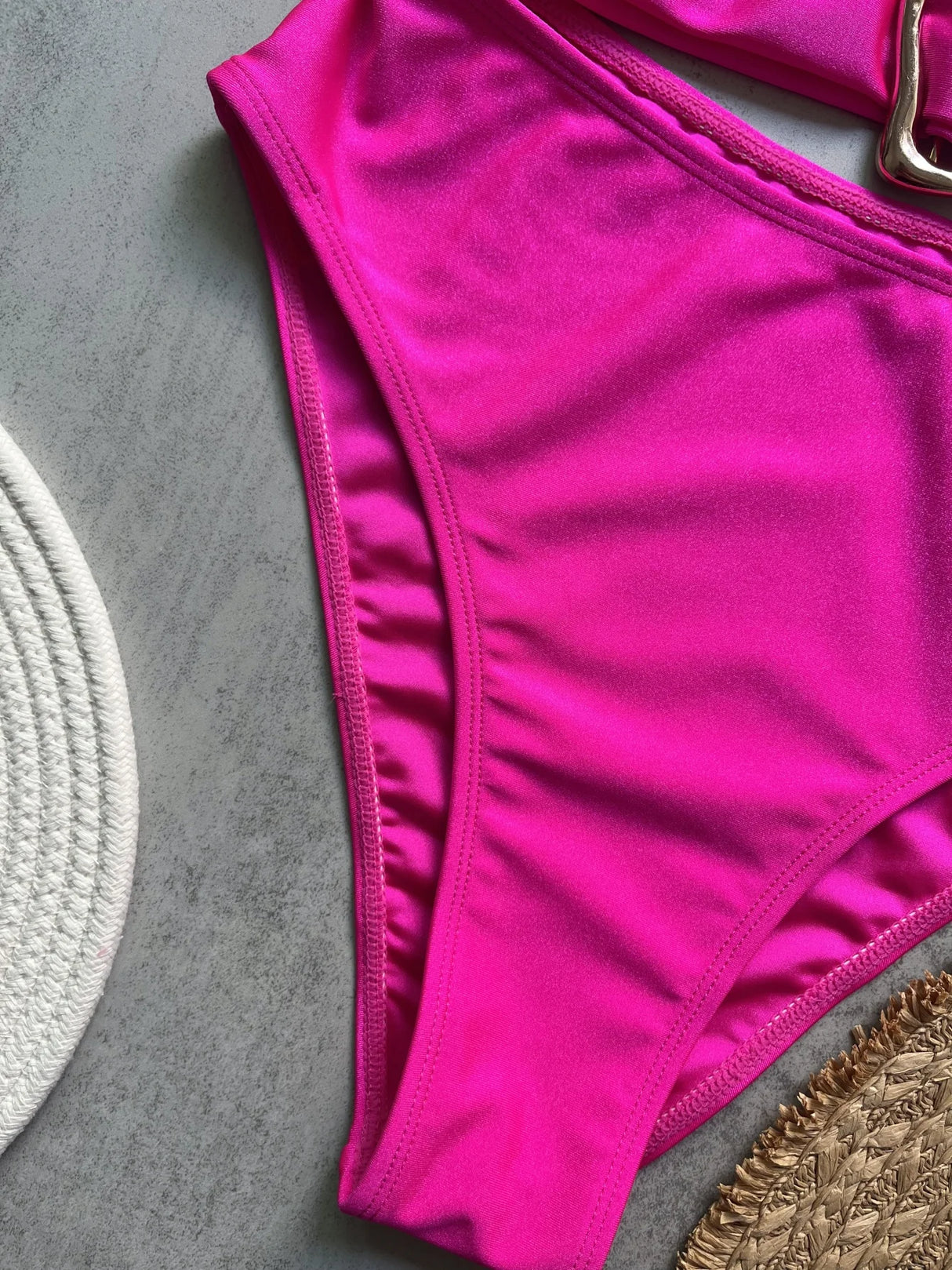 Women Metal Ring Bandeau Swimsuit