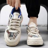 Men Breathable White Skateboard Sneakers