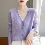 Women Merino Wool Cashmere Cardigan