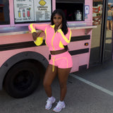 Colorblock Crop & Shorts Tracksuit