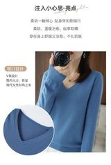 Women's V-Neck Knitted Pullover Sweater