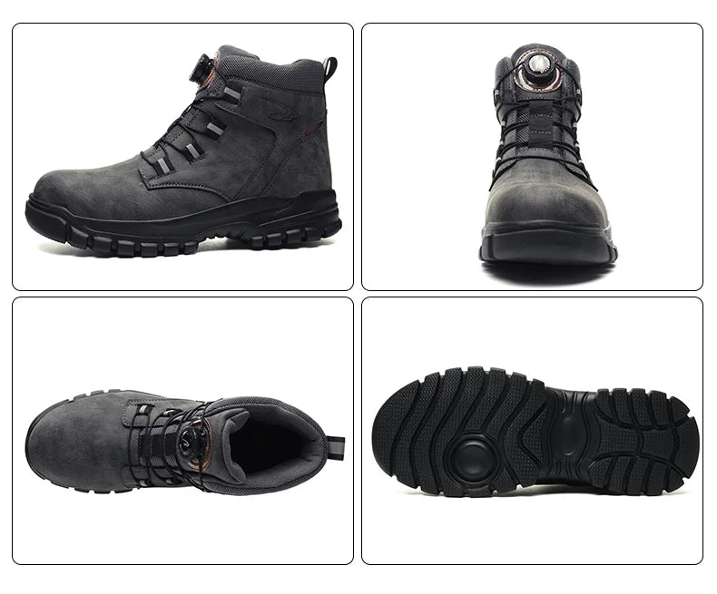 Men Waterproof Indestructible Steel Toe Boots
