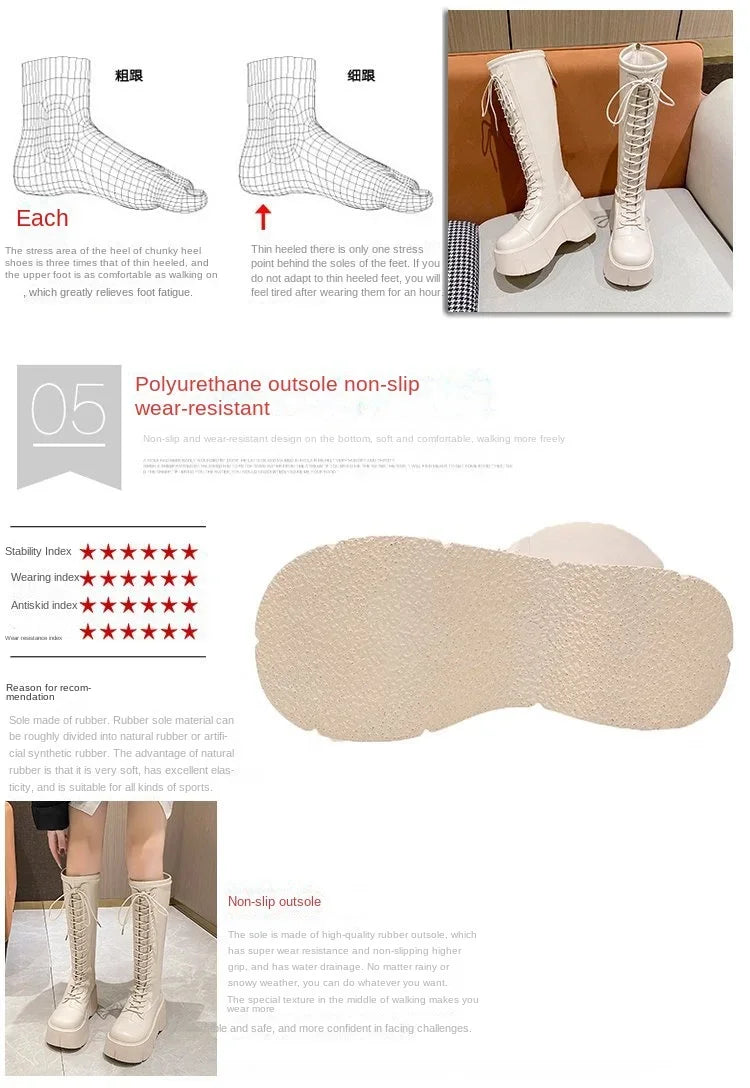 Women Mid Calf Boots Motorcycle Fuzzy Boots