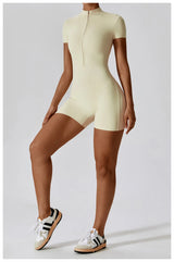 Women Summer Zipper Yoga Jumpsuit