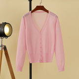Korean V-Neck Cropped Cardigan Women's Sweater