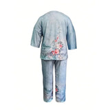 Plus Size Women's Two-Piece Set – Printed Suit