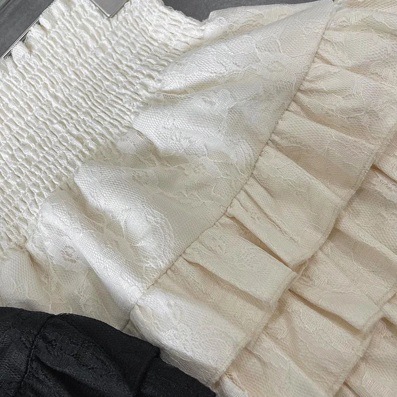 Women Ruffle High Waist Skirt