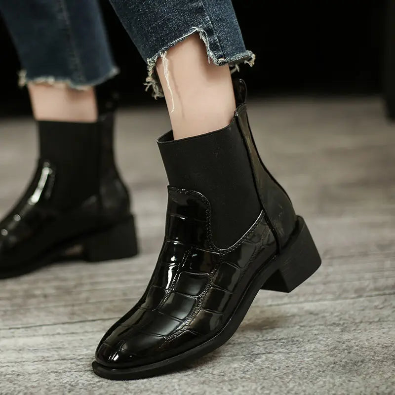 Women Pointed Toe High Heel Work Booties – Short Ankle Shoes