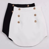 Women Slim Fit Button Back Mini Skirt