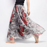 Women Boho Chiffon Long Skirt