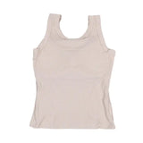 SlimCotz™ padded cotton spaghetti camis in beige, summer slim fit, breathable fabric for women.