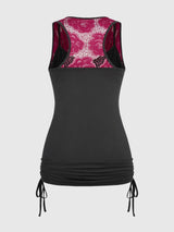 Plus Size Lace Ruched Pant Set