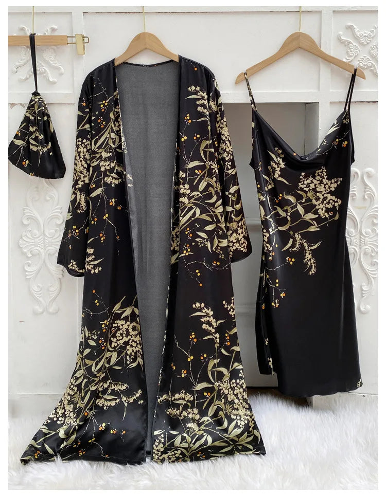 Women Bridal Satin Robe Set