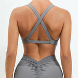 Women Twist Front Cross Back Sports Bra