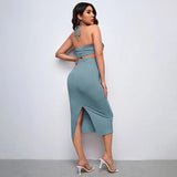 Knitted Ribbed Maternity Set with Adjustable Belt