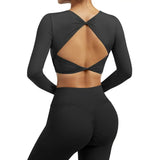 Women Open Back Long Sleeve Yoga Top