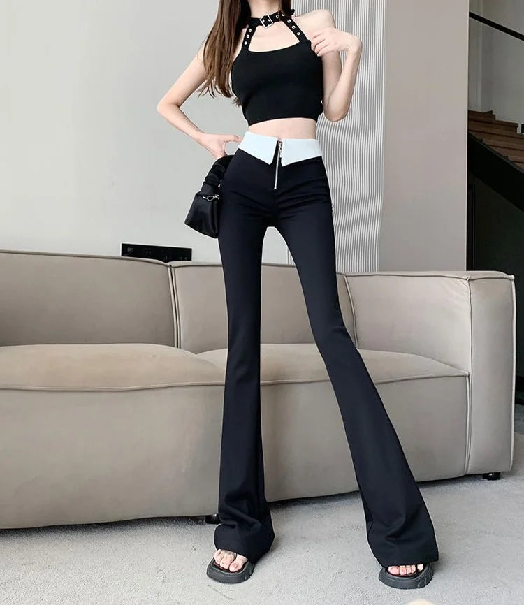 Women Flare Zipper Leggings