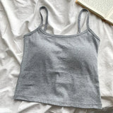CottoForm™ Padded Cotton Camisole in gray, summer sleeveless design for women, slim fit fabric.