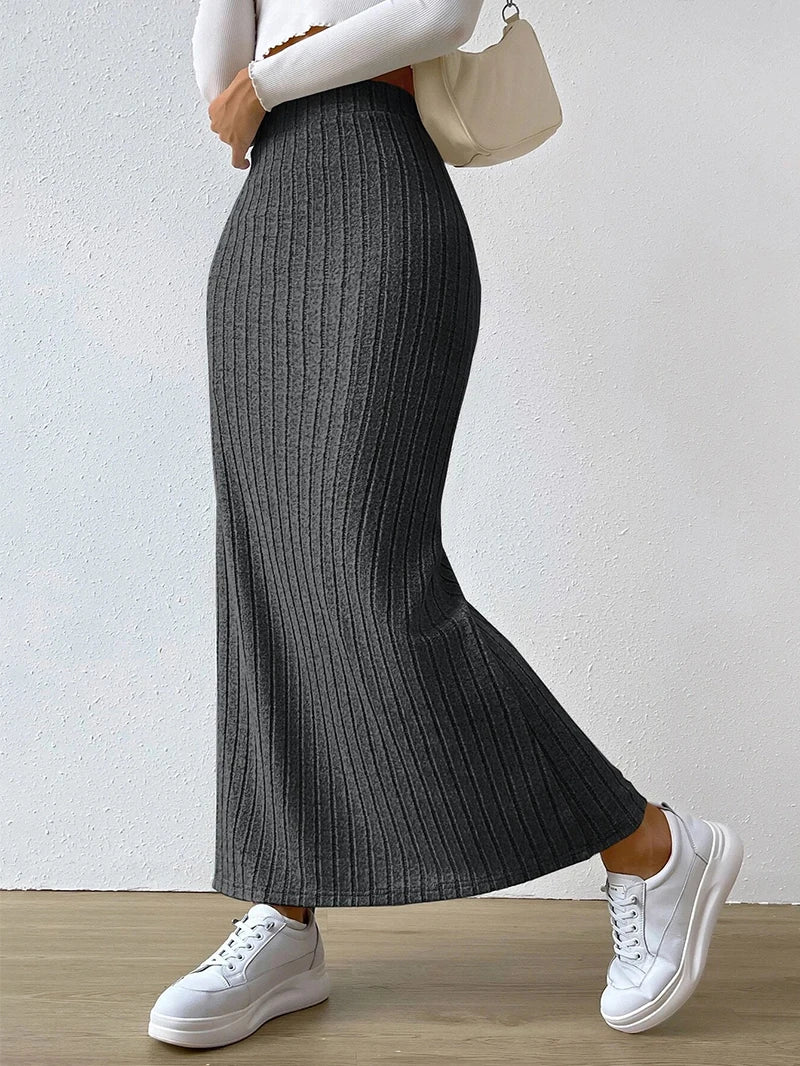 Women Sweater Midi Skirt 2025