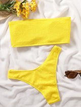 Textured High Cut Bikini