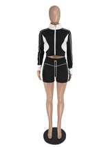 Colorblock Crop & Shorts Tracksuit