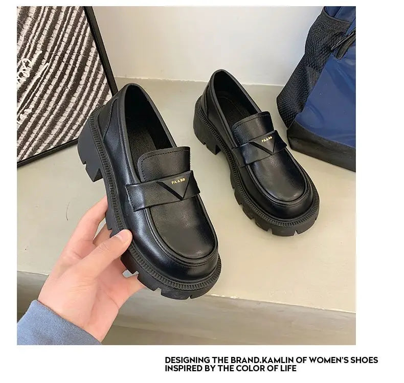 Women’s Office Black Loafers Low Heel Shoes