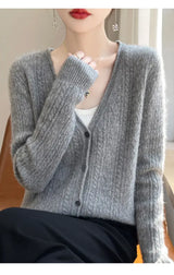 Women Merino Wool Cashmere Cardigan