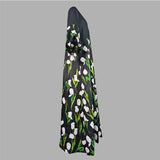 Women Floral Print Trench Coat Dress