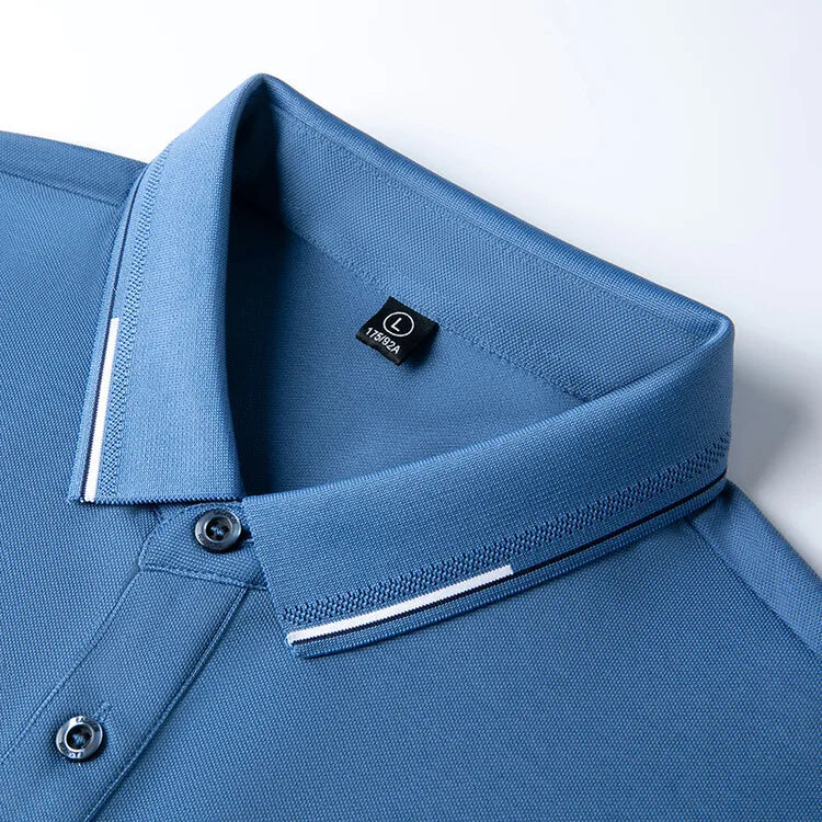 Men Luxury Silk Cotton Polo Shirt