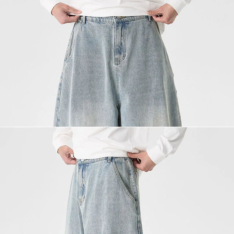 Men's Plus Size Retro Wide Leg Jeans