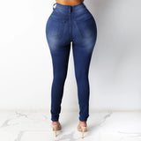 Women Elastic Office Jeans