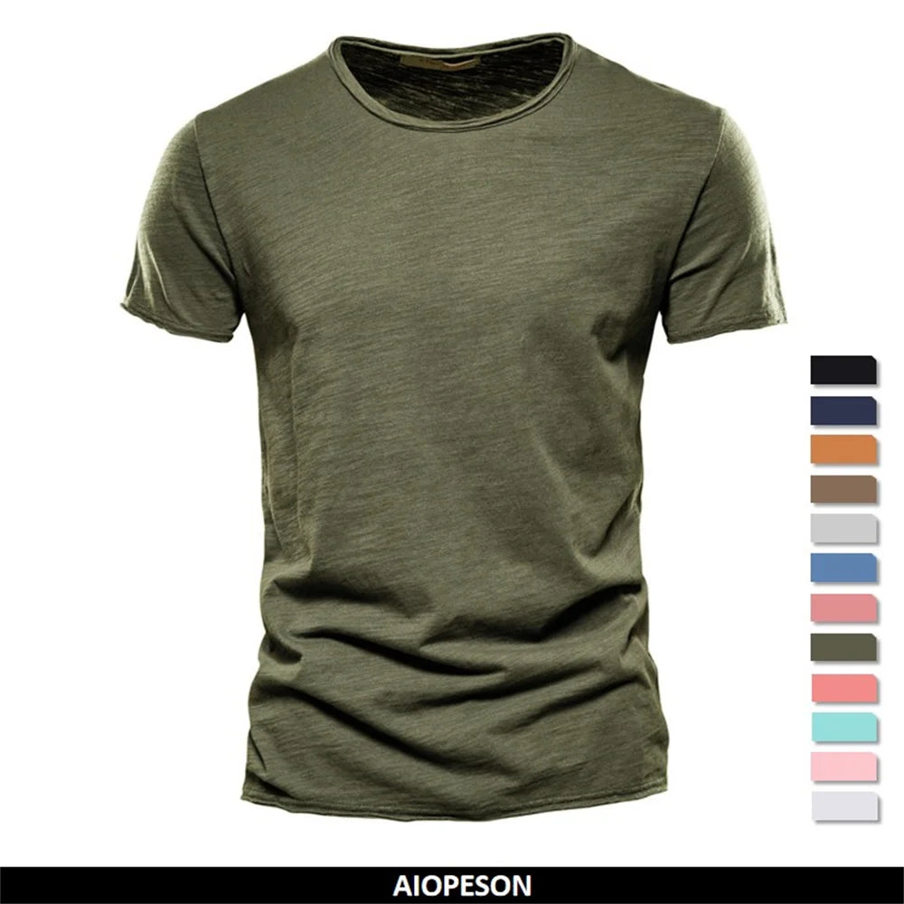 Men Cotton O-Neck Summer T-Shirt