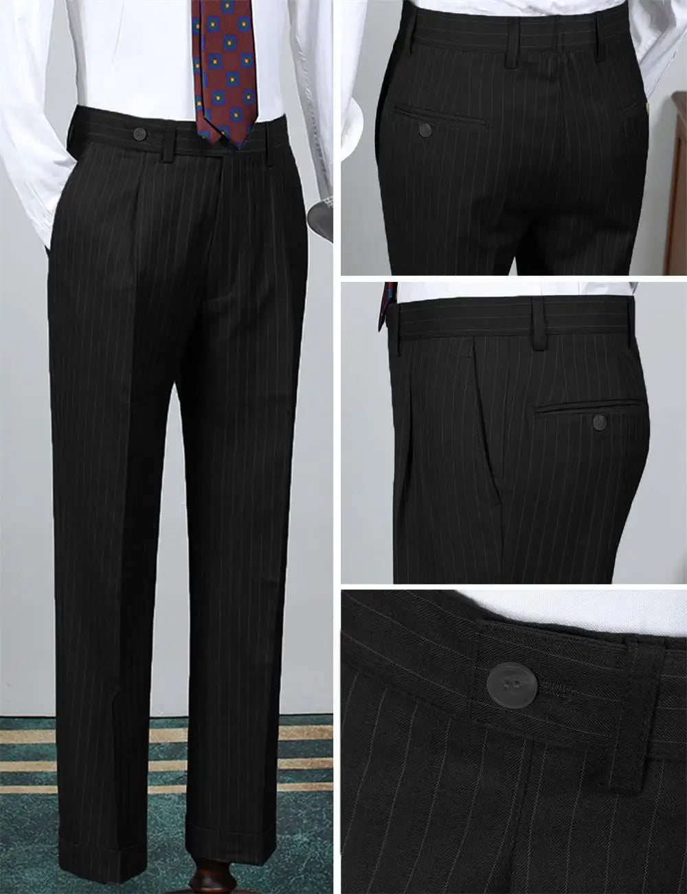 Men Striped 2-Piece Suit