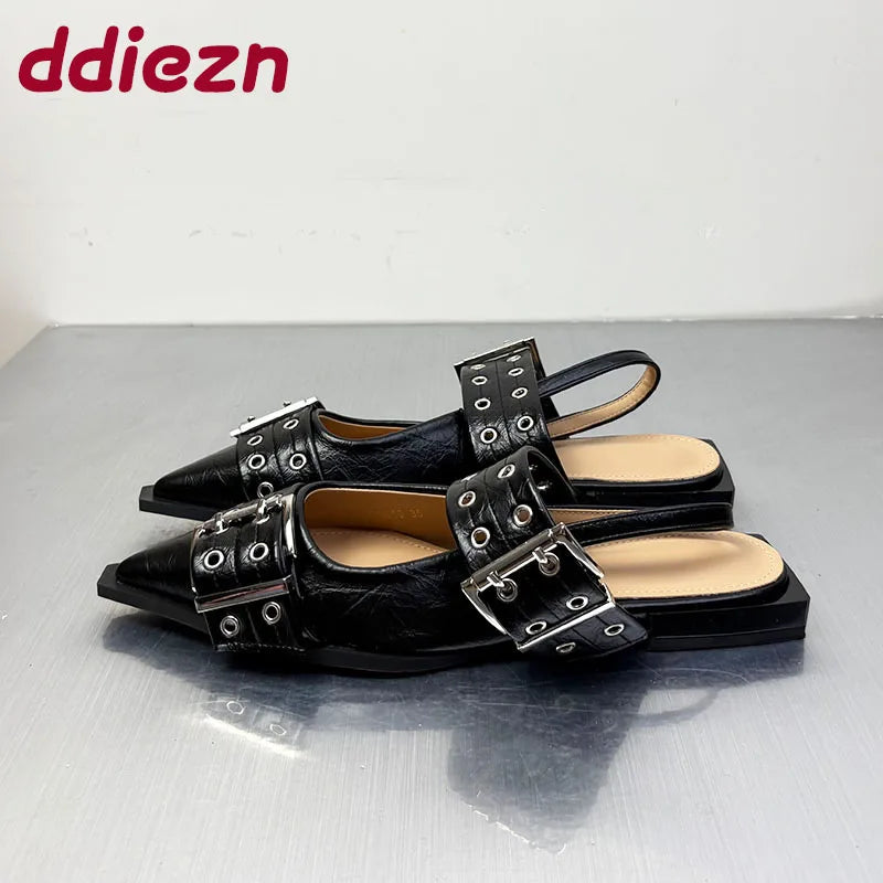 Women Flats – Pointed Toe Slingback Designer Shoes