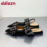 Women Flats – Pointed Toe Slingback Designer Shoes