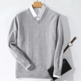 Men's Plus Size Wool V-Neck Sweater
