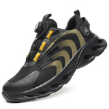 Men Lightweight Rotary Buckle Safety Shoes