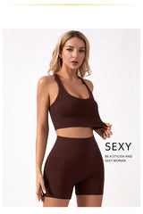 Women Seamless Yoga Bra Set