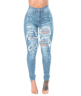Women Ripped High Waist Jeans