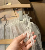 Women Y2K Lace Wrap Layered Skirt