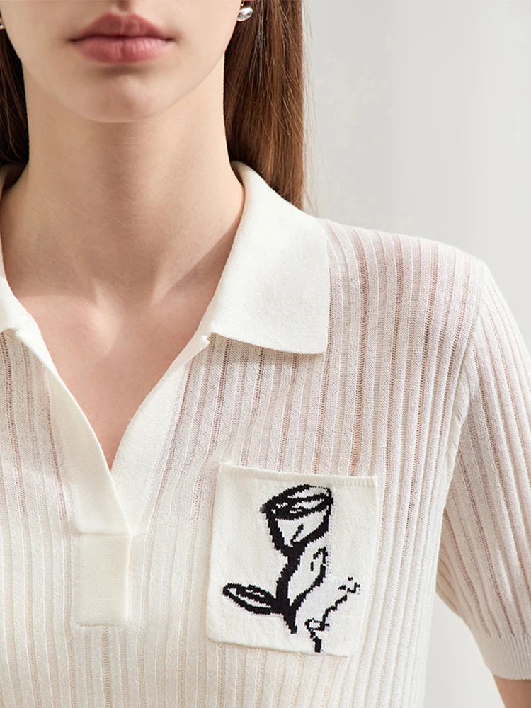 Women's Jacquard Pocket Knit Sweater