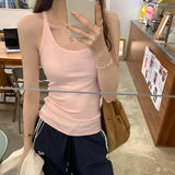 Basic Ribbed O-Neck Camisole Tank Top