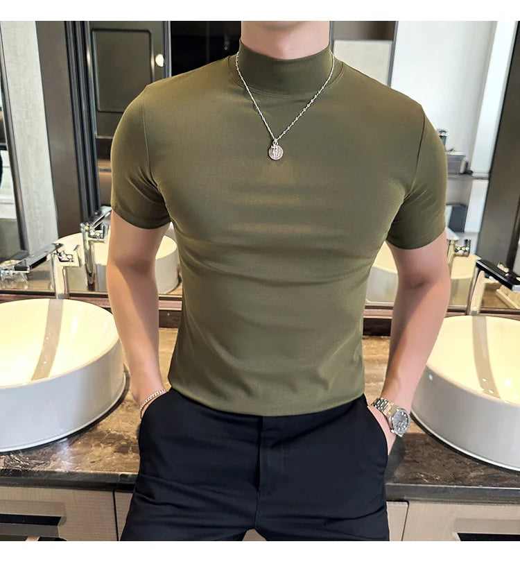 Men Korean Slim Fit Turtleneck Tee